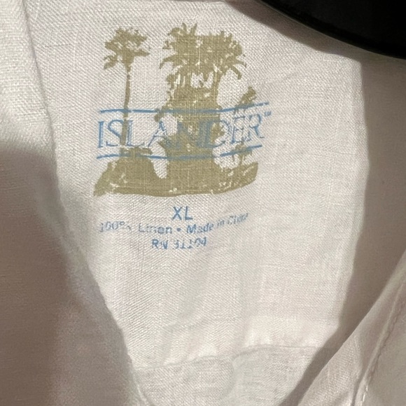 SOLD*** XL 100% Linen Off White Casual Men's Shirt - Picture 3 of 8